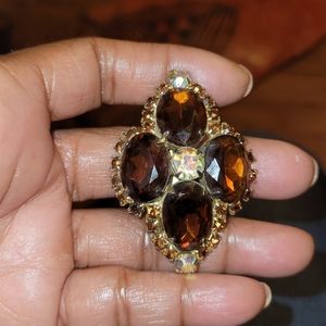 Unsigned Gorgeous Vintage Glass Brooch